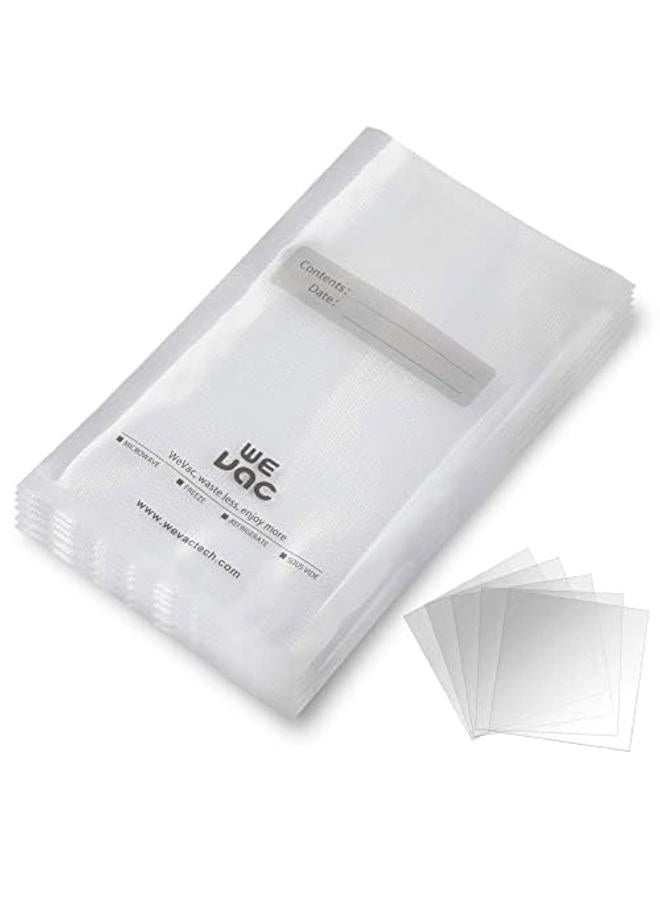Wevac Vacuum Sealer Bags 100 Quart 8x12 Inch for Food Saver, Seal a Meal, Weston. Commercial Grade, BPA Free, Heavy Duty, Great for vac storage, Meal Prep or Sous Vide - Image 1